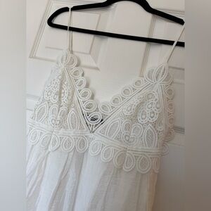 NWT Zara Crochet-Trim White Maxi Dress